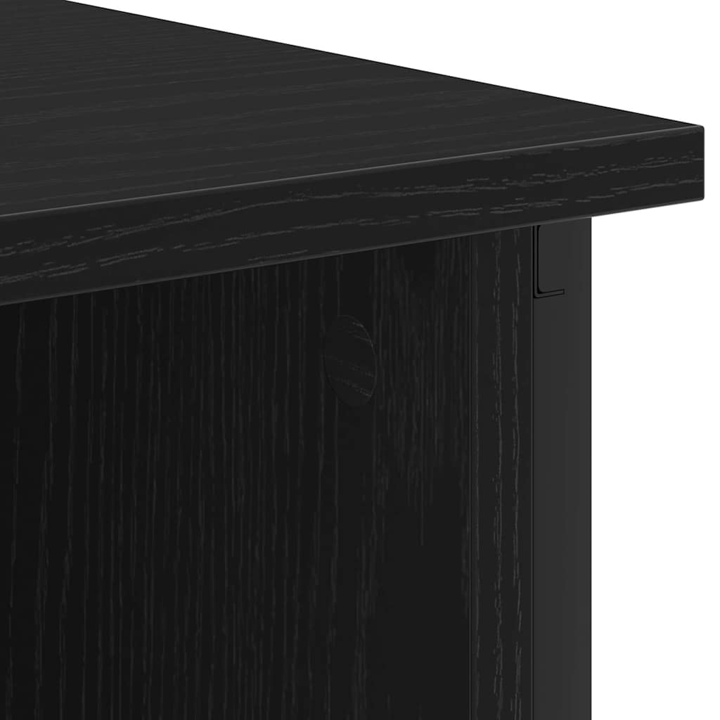 Armadio da Notte Rovere Nero 55 x 31 x 76 cm Legno multistrato | homemem39