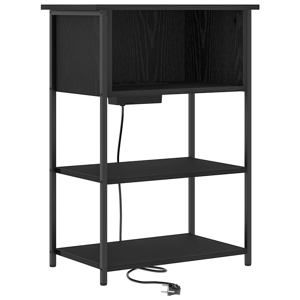 Armadio da Notte Rovere Nero 55 x 31 x 76 cm Legno multistrato | homemem39