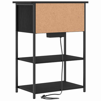 Armadio da Notte Rovere Nero 55 x 31 x 76 cm Legno multistrato