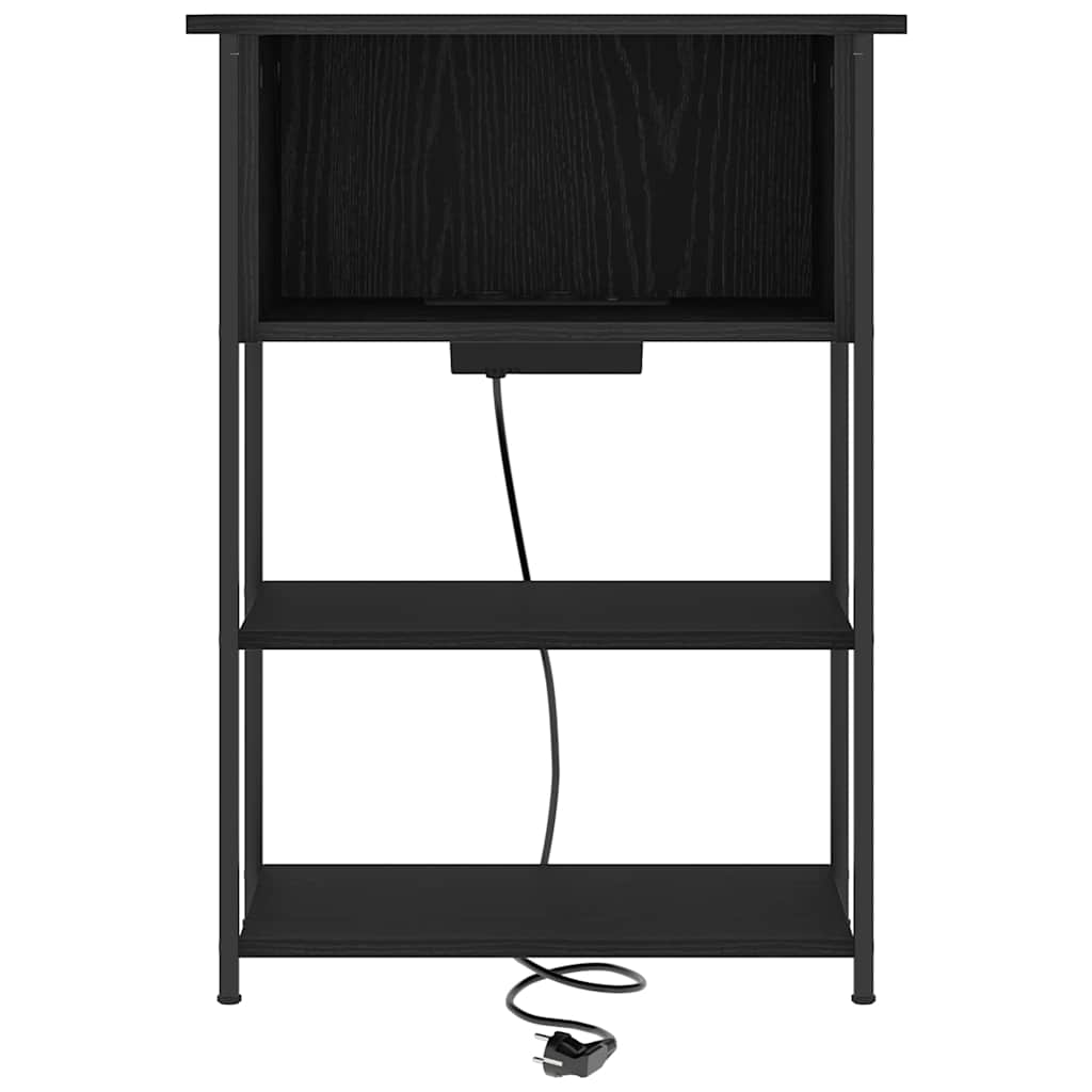 Armadio da Notte Rovere Nero 55 x 31 x 76 cm Legno multistrato