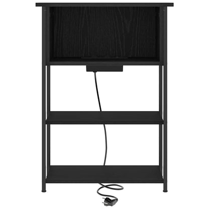 Armadio da Notte Rovere Nero 55 x 31 x 76 cm Legno multistrato