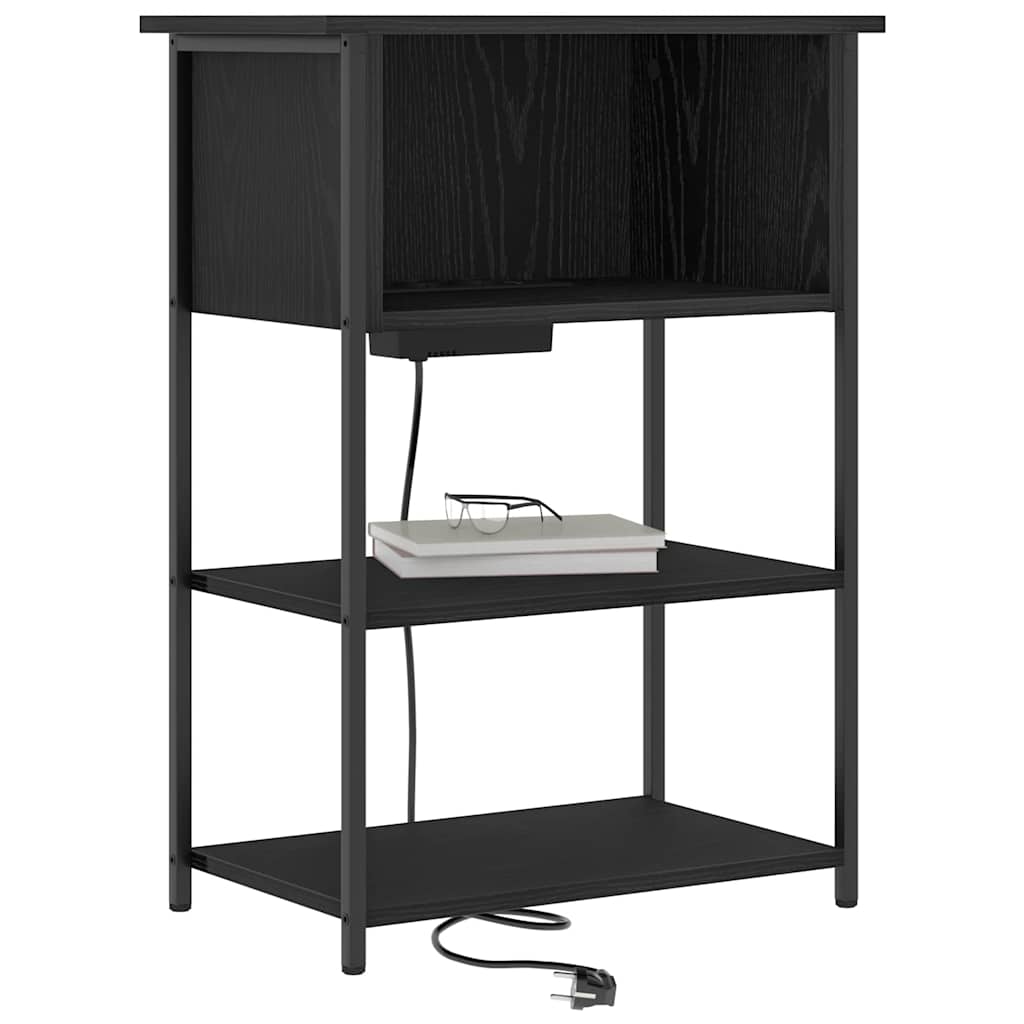 Armadio da Notte Rovere Nero 55 x 31 x 76 cm Legno multistrato
