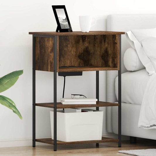 Armadio da Notte Rovere fumé 55 x 31 x 76 cm Legno multistrato