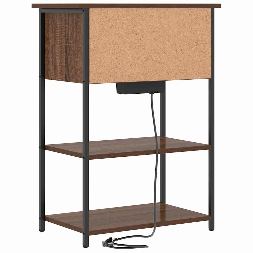 Armadio da Notte Rovere Marrone 55 x 31 x 76 cm