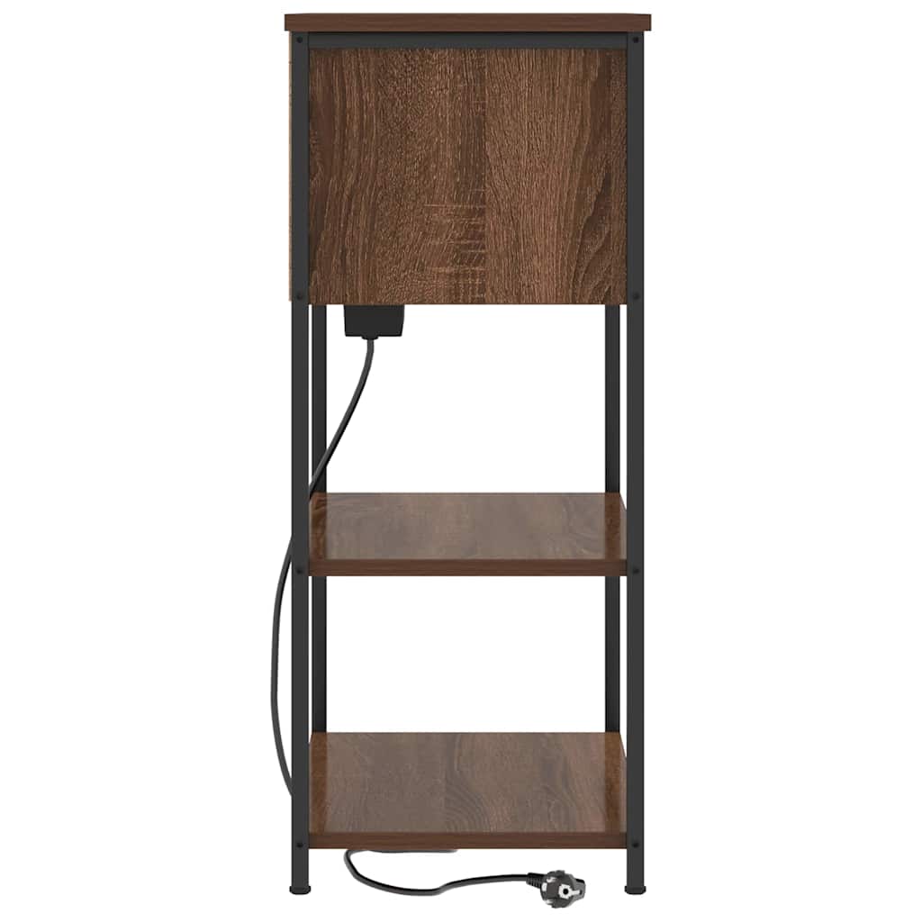 Armadio da Notte Rovere Marrone 55 x 31 x 76 cm