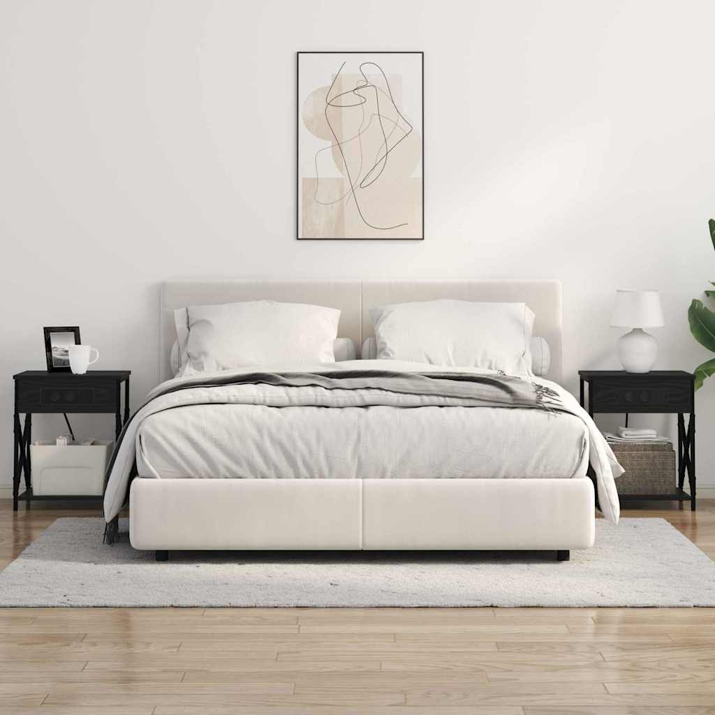 Armadio da Notte Rovere Nero 41 x 31 x 51 cm Legno multistrato | homemem39
