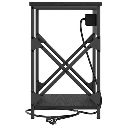 Armadio da Notte Rovere Nero 41 x 31 x 51 cm Legno multistrato | homemem39