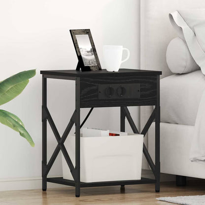 Armadio da Notte 2 pcs Rovere Nero 41 x 31 x 51 cm