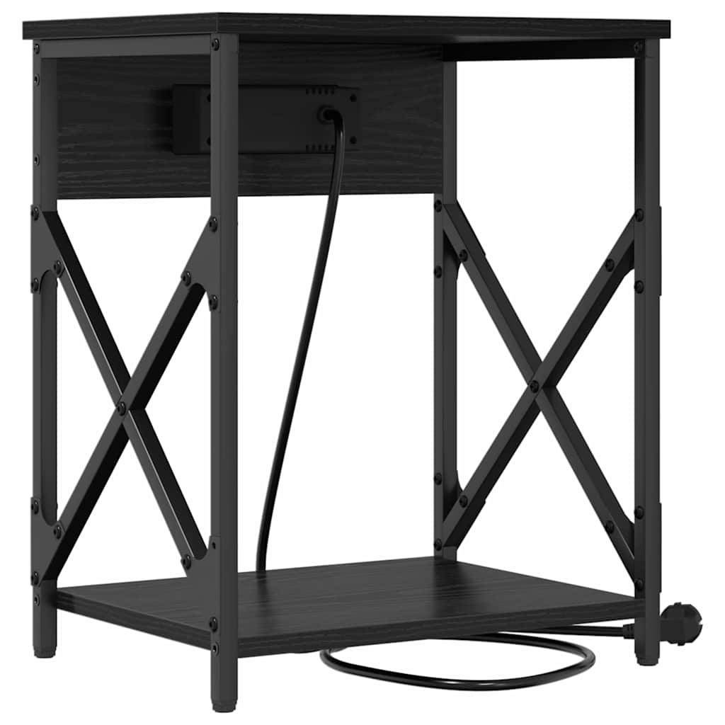 Armadio da Notte 2 pcs Rovere Nero 41 x 31 x 51 cm | homemem39