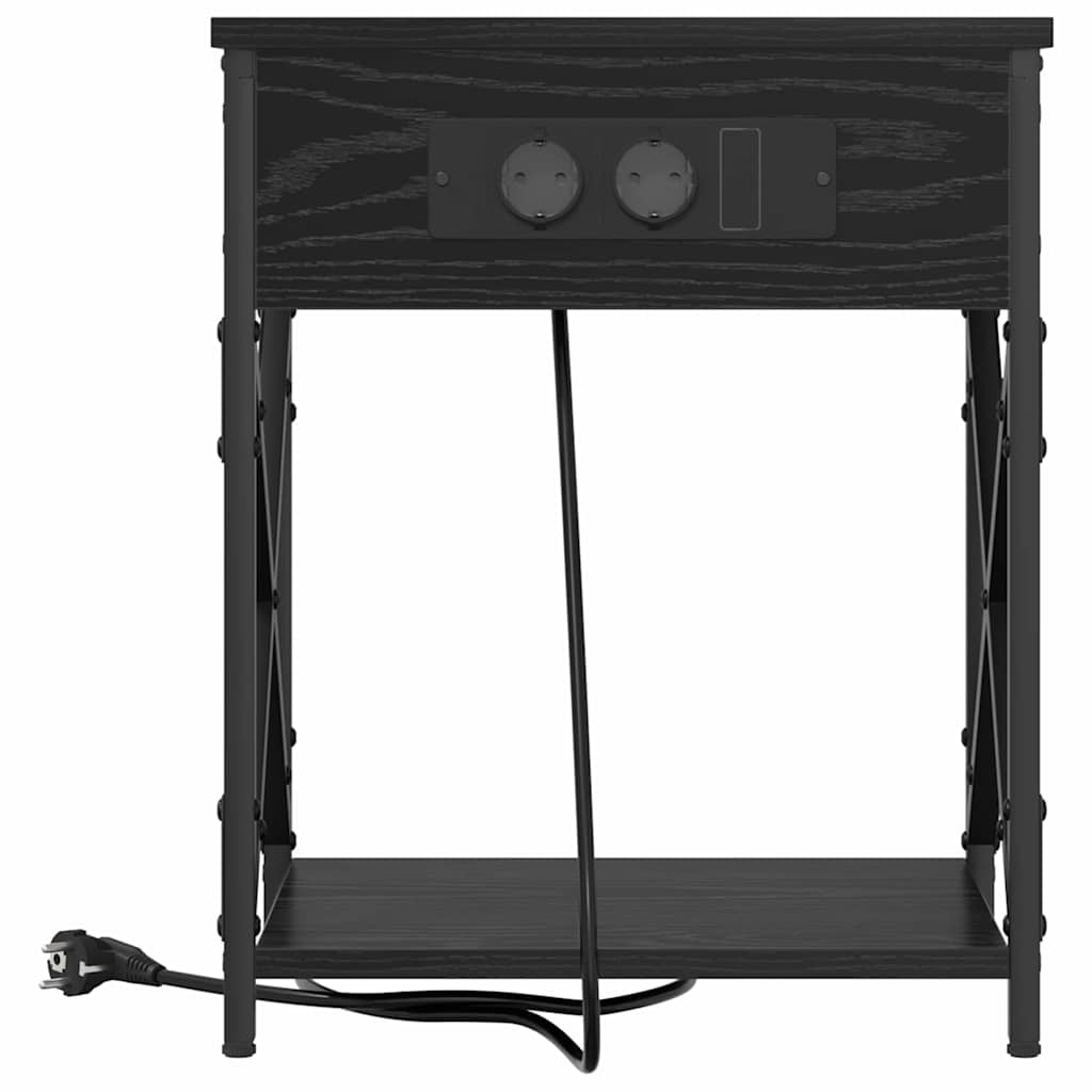 Armadio da Notte 2 pcs Rovere Nero 41 x 31 x 51 cm | homemem39