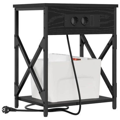 Armadio da Notte 2 pcs Rovere Nero 41 x 31 x 51 cm | homemem39