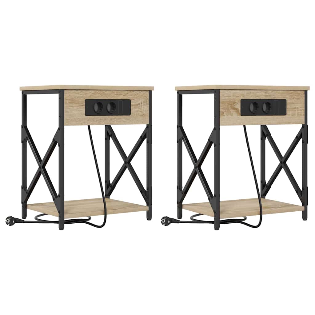 Armadio da Notte 2 pcs Rovere Sonoma 41 x 31 x 51 cm | homemem39