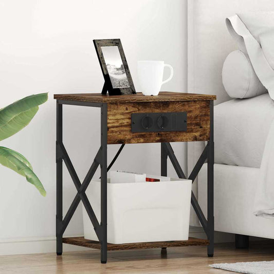 Armadio da Notte 2 pcs Rovere fumé 41 x 31 x 51 cm | homemem39