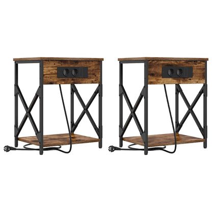 Armadio da Notte 2 pcs Rovere fumé 41 x 31 x 51 cm