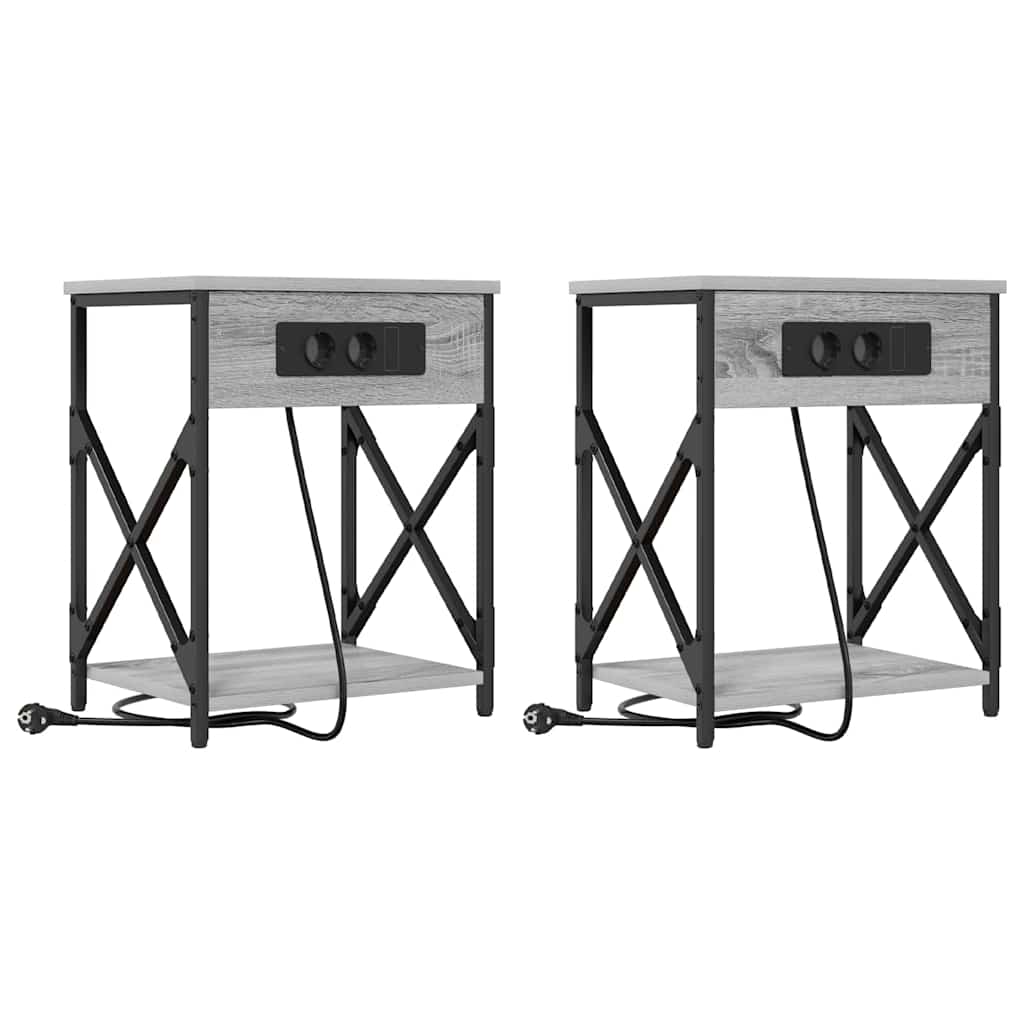 Armadio da Notte 2 pcs Grigio Sonoma 41 x 31 x 51 cm