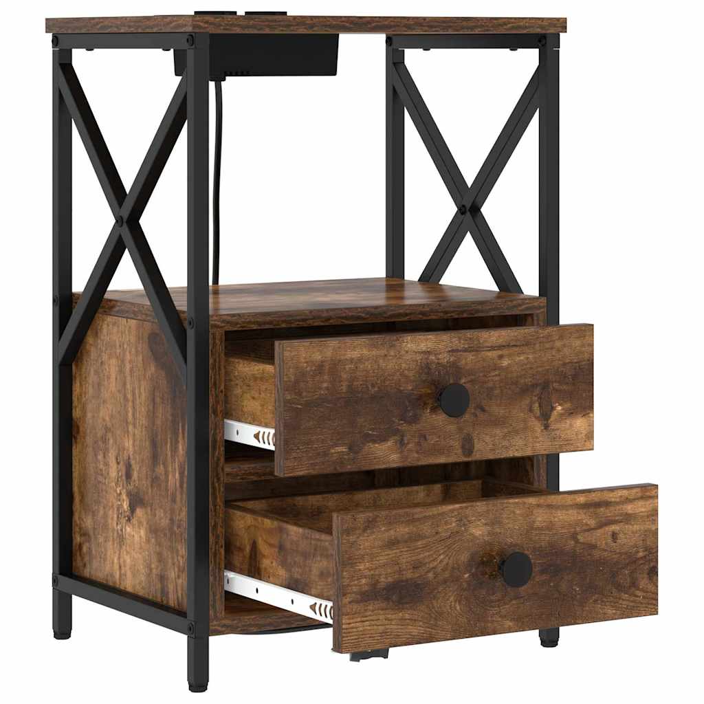 Armadio da Notte Rovere fumé 40 x 31 x 60 cm | homemem39