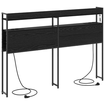 Testata contenitore con testiera Rovere nero 140,5 x 15 x 98 cm