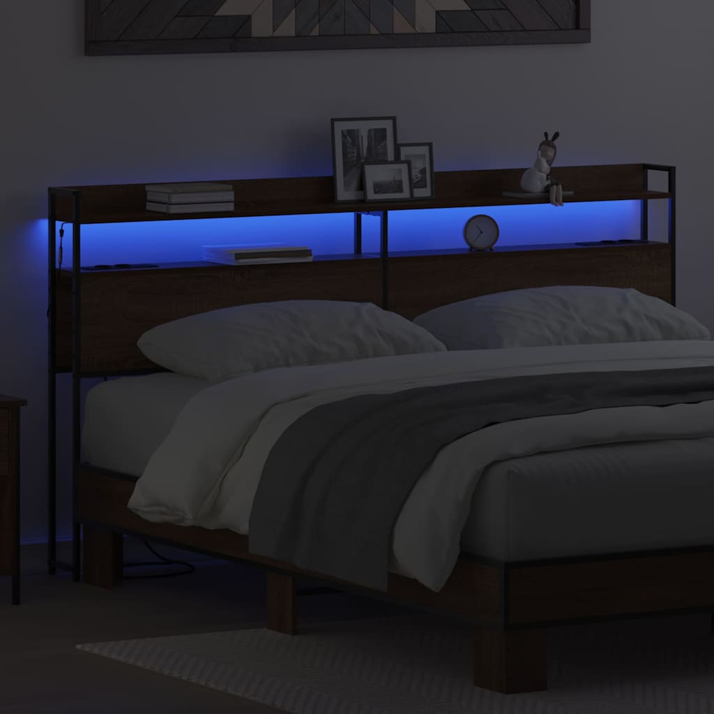 Testata contenitore Rovere marrone 180 cm Legno multistrato