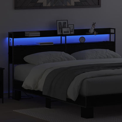 Testata contenitore Rovere nero 200 cm Legno multistrato