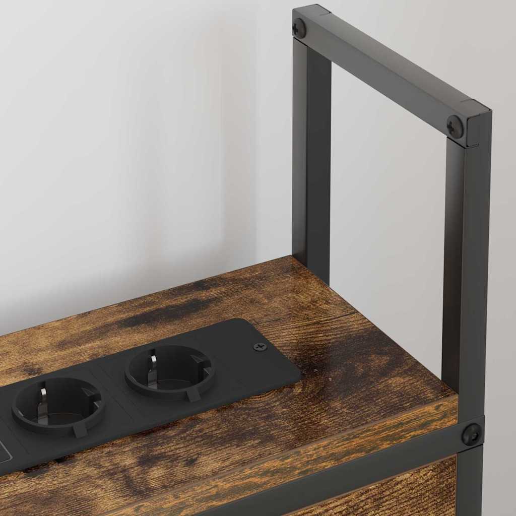 Testiera con Stazione di Carica e Storage Rovere fumo 75 cm
