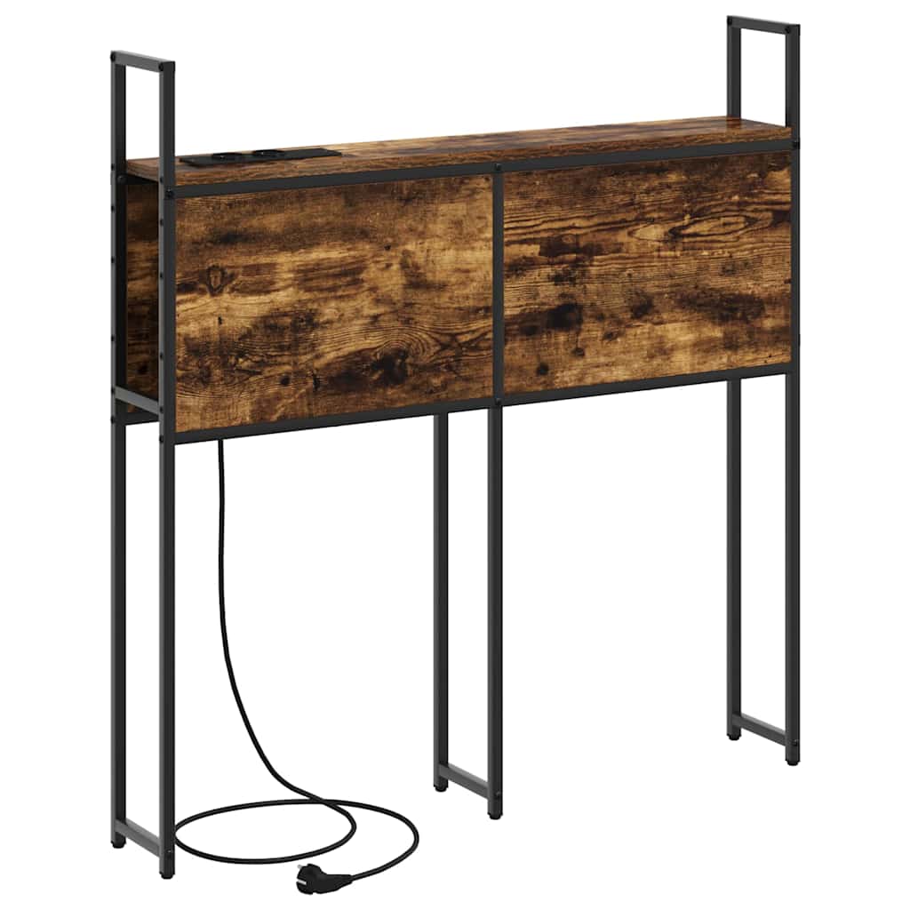 Testiera con Stazione di Carica e Storage Rovere fumo 75 cm