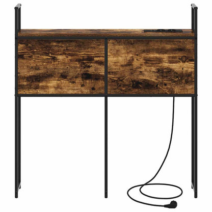 Testiera con Stazione di Carica e Storage Rovere fumo 75 cm