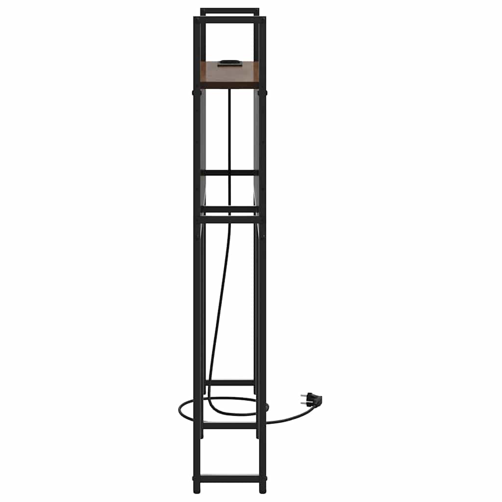 Testiera con Stazione di Carica e Storage Rovere marrone 75 cm