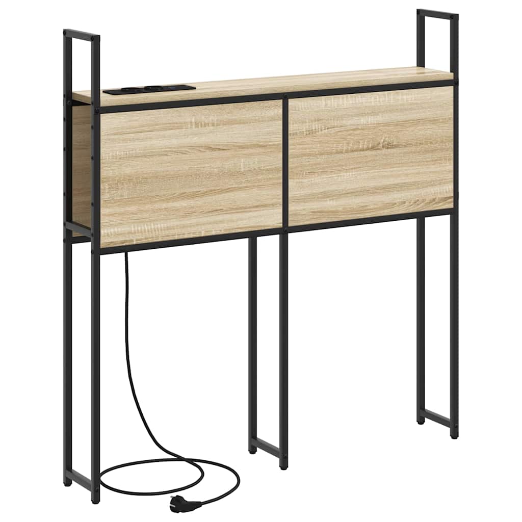 Testiera con Stazione di Carica e Storage rovere sonoma