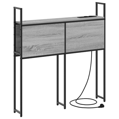 Testiera con Stazione di Carica e Storage Grigio sonoma 80 cm