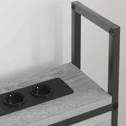 Testiera con Stazione di Carica e Storage Grigio sonoma 90 cm