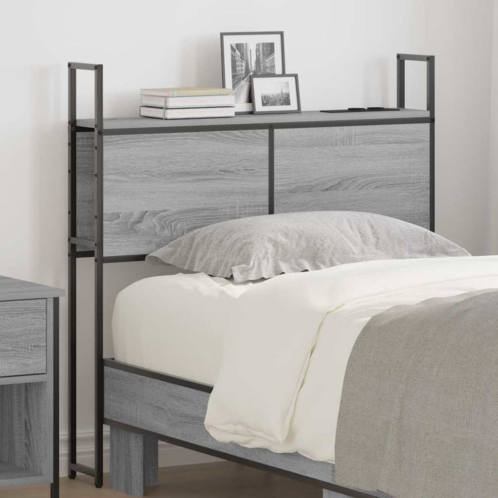Testiera con Stazione di Carica e Storage Grigio sonoma