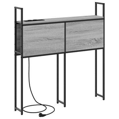 Testiera con Stazione di Carica e Storage Grigio sonoma