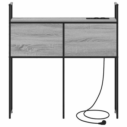 Testiera con Stazione di Carica e Storage Grigio sonoma