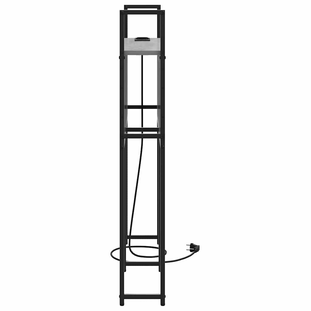 Testiera con Stazione di Carica e Storage Grigio sonoma 90 cm