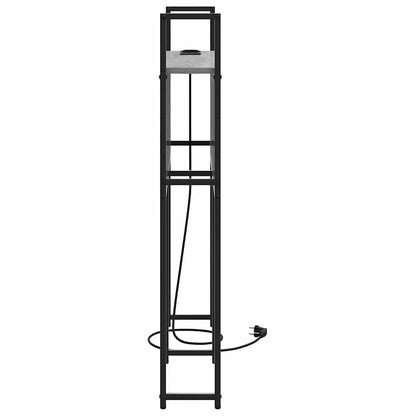 Testiera con Stazione di Carica e Storage Grigio sonoma 90 cm