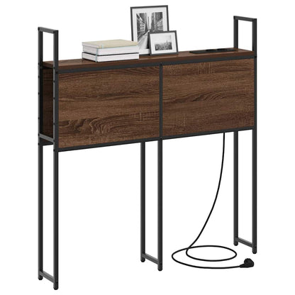 Testiera con Stazione di Carica e Storage Rovere marrone 90 cm