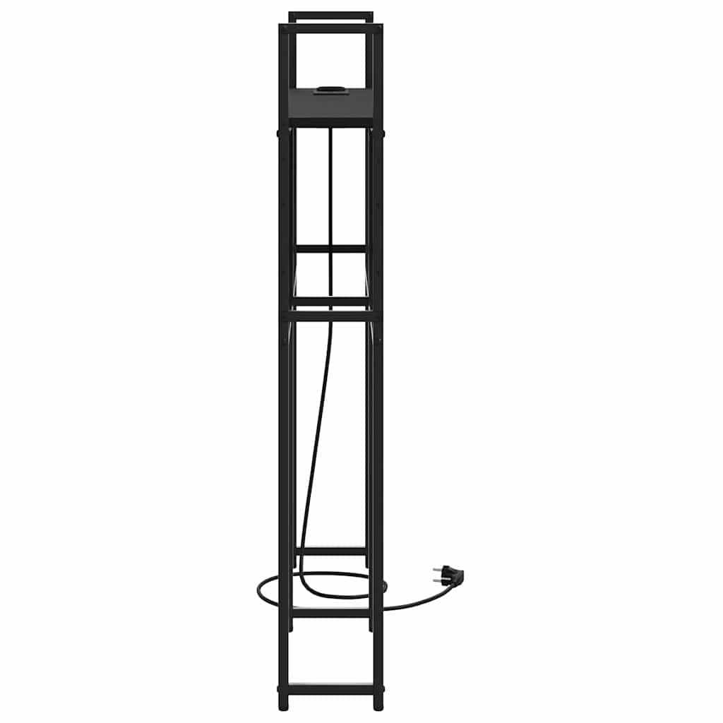 Testiera con Stazione di Carica e Storage Rovere nero 100 cm