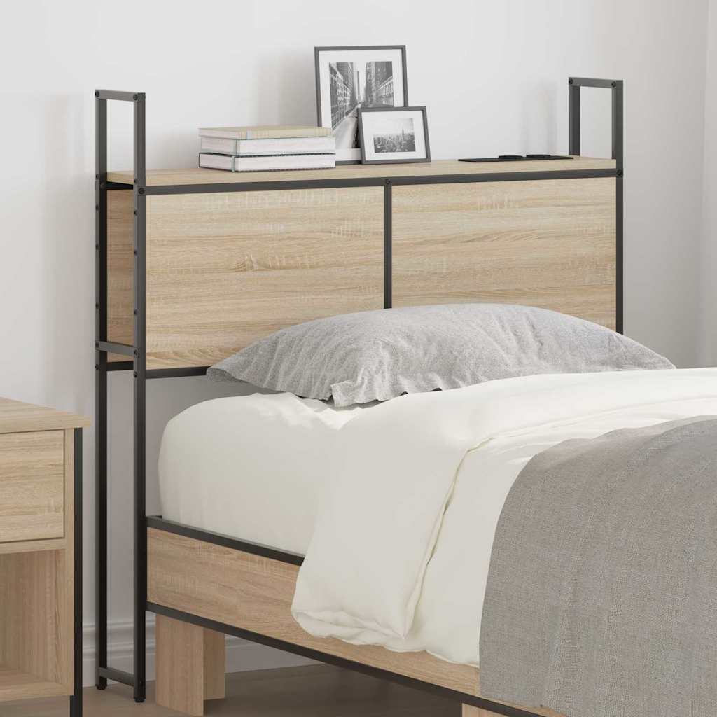 Testiera con Stazione di Carica e Storage rovere sonoma