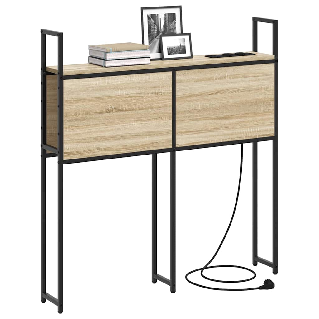 Testiera con Stazione di Carica e Storage rovere sonoma