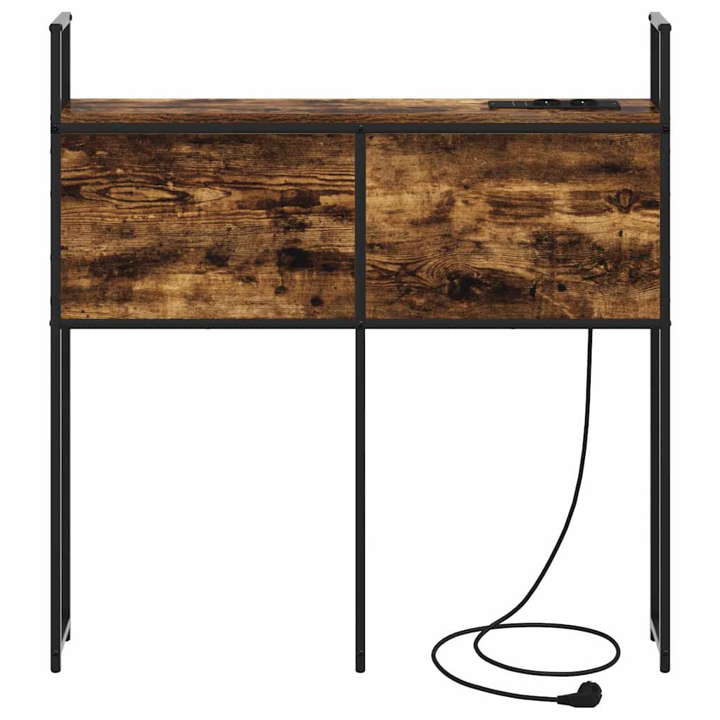 Testiera con Stazione di Carica e Storage Rovere fumo 100 cm