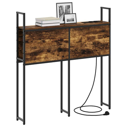 Testiera con Stazione di Carica e Storage Rovere fumo 100 cm