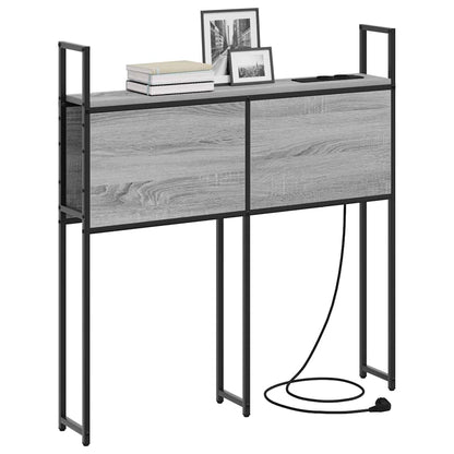 Testiera con Stazione di Carica e Storage Grigio sonoma