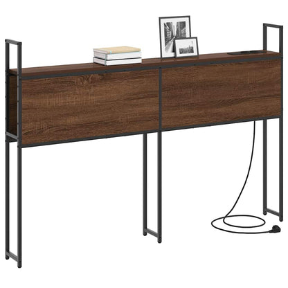 Testiera con Stazione di Carica e Storage Rovere marrone 120 cm