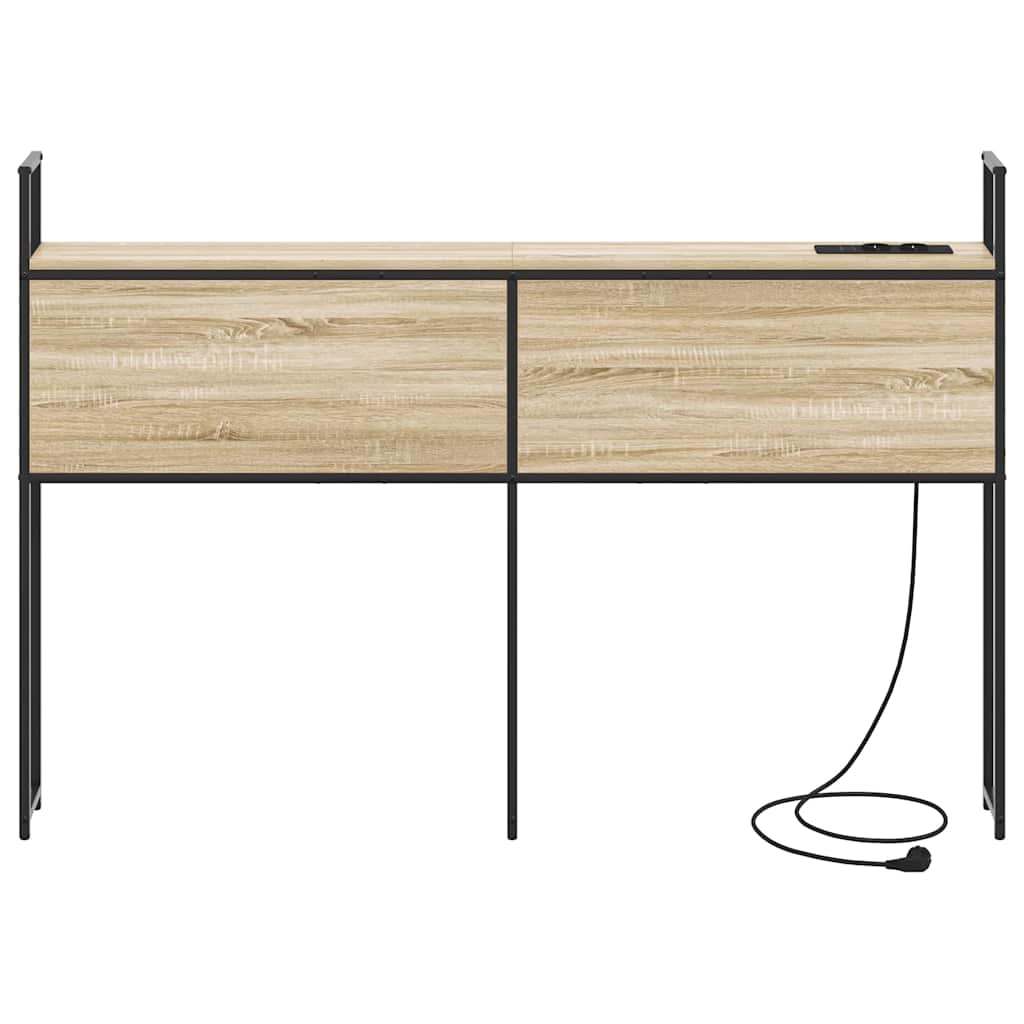 Testiera con Stazione di Carica e Storage rovere sonoma 135 cm