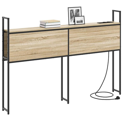 Testiera con Stazione di Carica e Storage rovere sonoma 135 cm