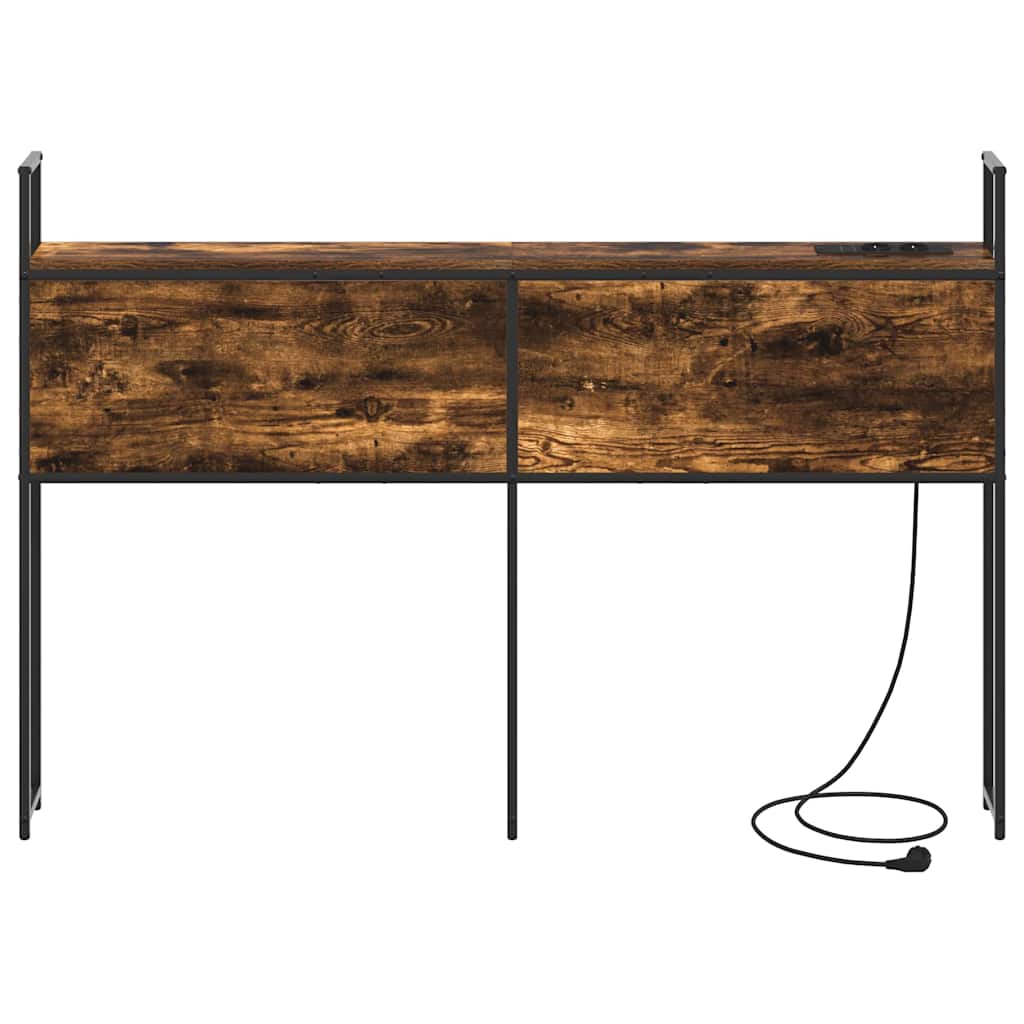 Testiera con Stazione di Carica e Storage Rovere fumo 135 cm