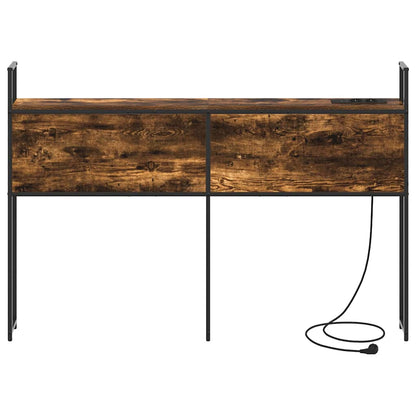 Testiera con Stazione di Carica e Storage Rovere fumo 135 cm