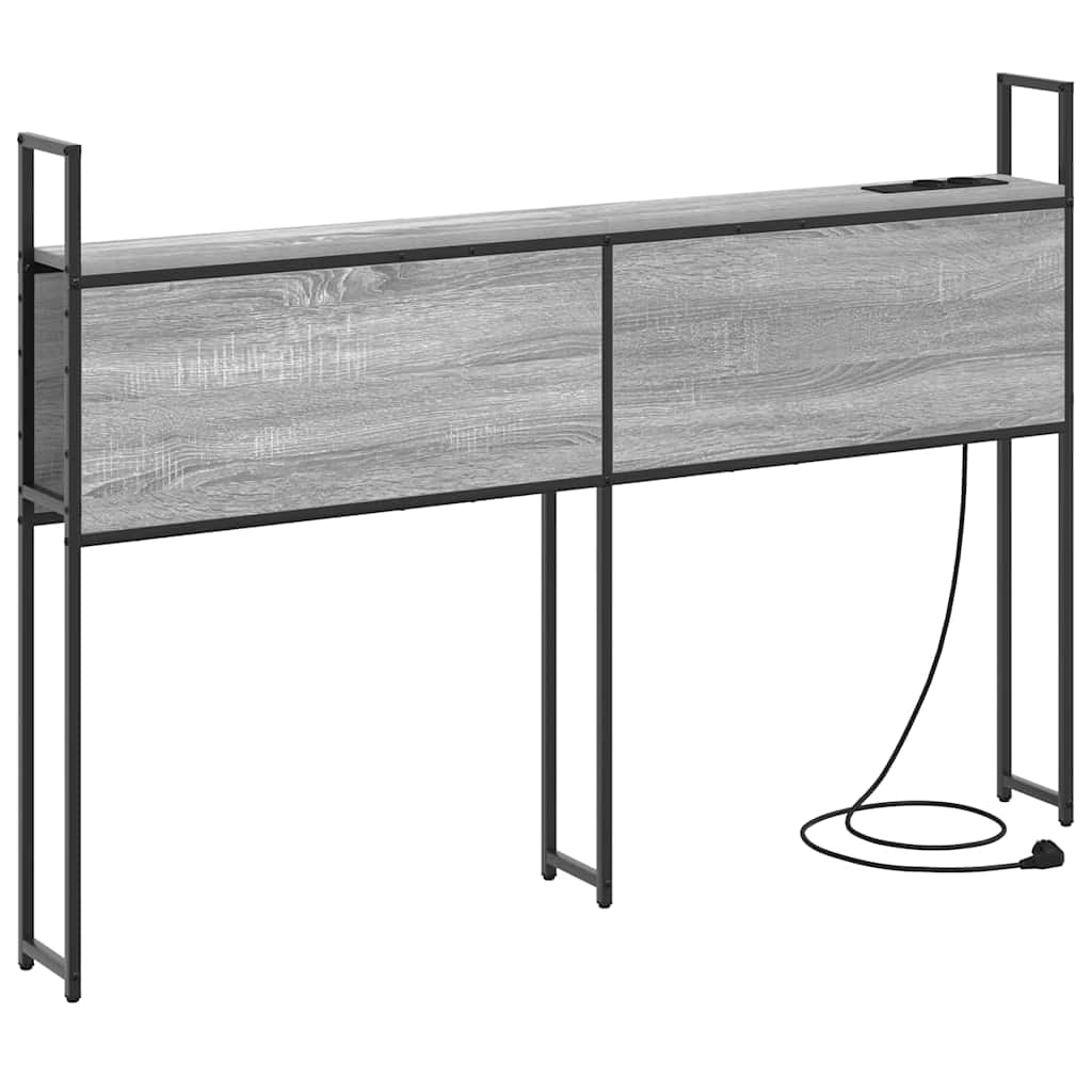 Testiera con Stazione di Carica e Storage Grigio sonoma