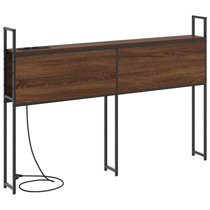 Testiera con Stazione di Carica e Storage Rovere marrone 135 cm