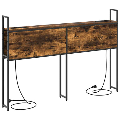 Testiera con Stazione di Carica e Storage Rovere fumo 140 cm